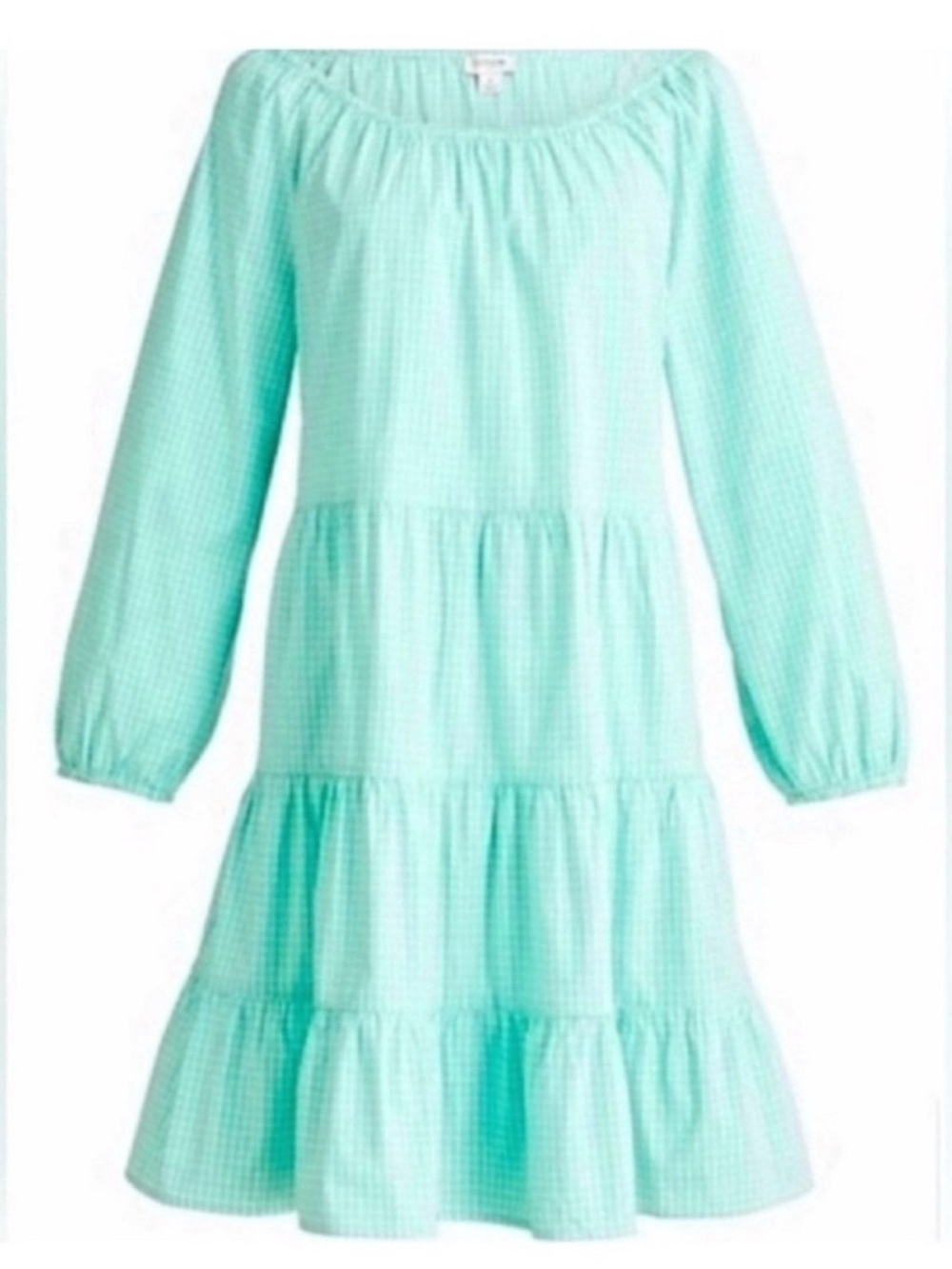 J. Crew Aqua Green Gingham
Cotton Dress
